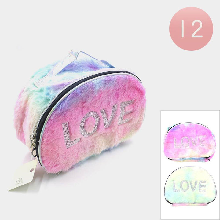 12PCS Love Message Faux Fur Pouch Bags are perfect for storing your everyday essentials. Made with soft and luxurious faux fur, each bag features a unique love message to add a touch of romance to your daily routine. Stay organized and stylish with these must-have pouch bags. 