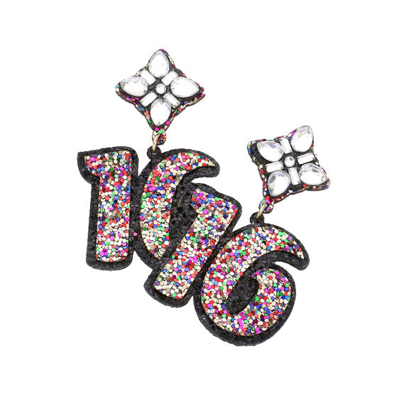 It's the sweet 16 you've been waiting for! Celebrate your birthday with these special glittered 16 birthday pink glittered confetti message dangle earrings. Dazzling and fun-filled, they'll make you sparkle and shine! Now let's get this party started! Great Birthday Gift