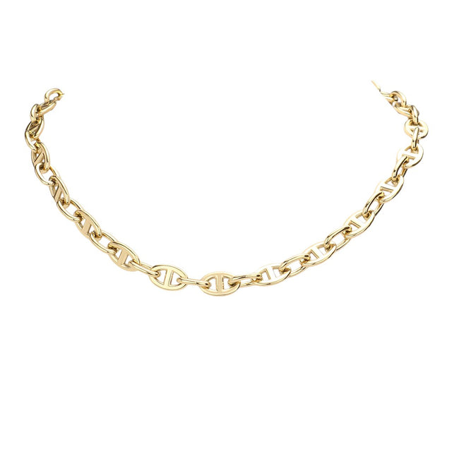 Gold 18K Gold Dipped Stainless Steel Handmade Chain Necklace is crafted with 18K gold dipped stainless steel, giving it a durable and luxurious finish. Its delicate design is perfect for any occasion and will surely elevate any outfit. Enjoy the benefits of a high-quality, handmade piece of jewelry that will last for years to come. 