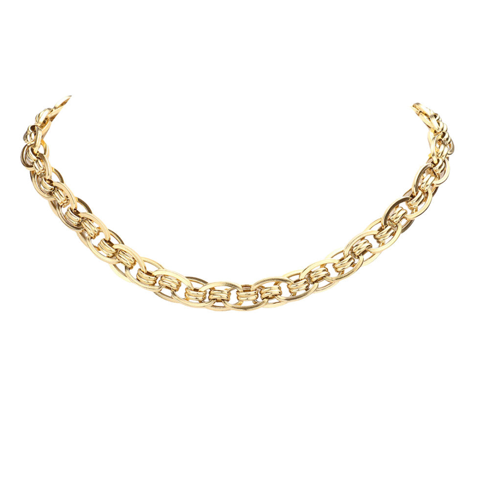 This 18K Gold Dipped Stainless Steel Handmade Chain Necklace, Joins style and strength, lets you make an unforgettable statement. Take the risk and make a bold statement today. Shine on! Birthday Gift, Christmas Gift, Anniversary Gift, Thank you Gift, Just Because Gift, Regalo Navidad, Regalo Cumpleanos, Aniversario