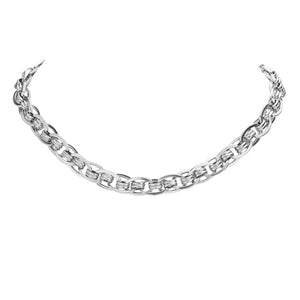 This 18K white Gold Dipped Stainless Steel Handmade Chain Necklace, Joins style and strength, lets you make an unforgettable statement. Take the risk and make a bold statement today. Shine on! Birthday Gift, Christmas Gift, Anniversary Gift, Thank you Gift, Just Because Gift, Regalo Navidad, Regalo Cumpleanos, Aniversario