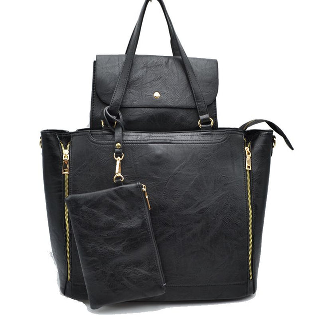 3 in 1 Side Zipper Women’s Tote Handbag set - Tote Bag