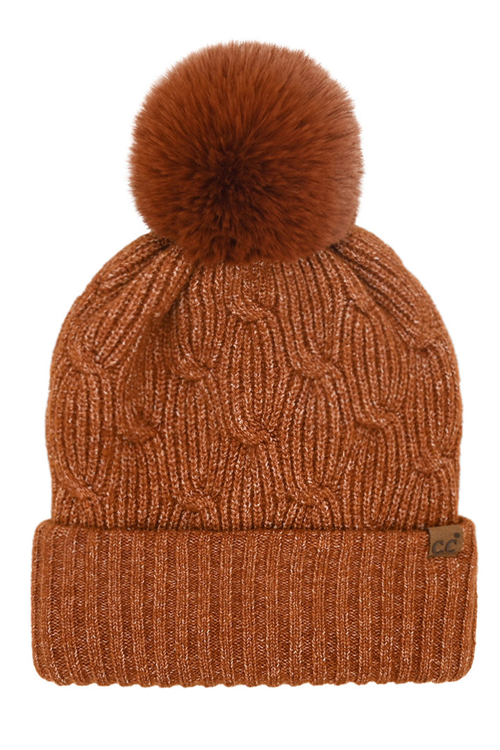 Brick C.C Chain Link Knitted Pom Beanie