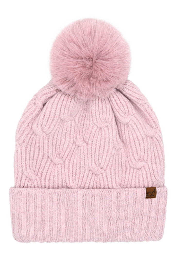 Rose C.C Chain Link Knitted Pom Beanie