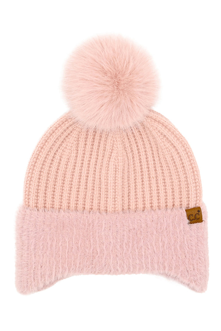Rose C.C Fur Earflap Pom Beanie