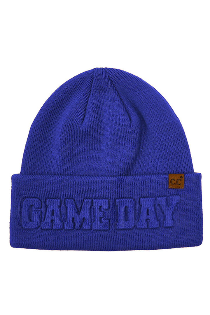 Royal C.C GAME DAY Embossed Lettering Cuff Beanie