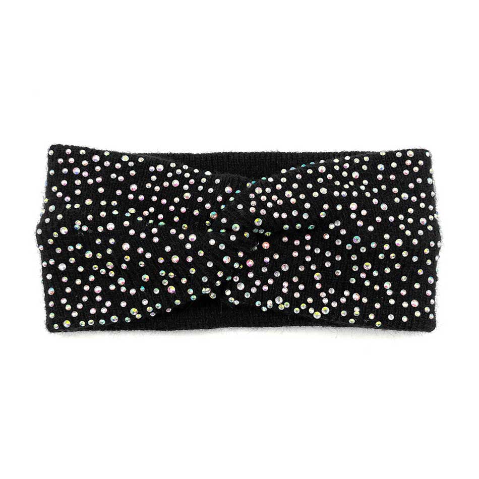 AB Black Bling Knot Earmuff Headband, is designed to keep you warm and stylish. Crafted from a comfortable material blend, this headband is lightweight and offers superior insulation against cold temperatures. The eye-catching knot bling detail adds a touch of style to any winter outfit. Perfect winter gift idea.