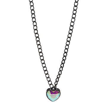 AB Black Heart Stone Pendant Necklace is crafted from genuine sterling silver and features a statement-making heart stone centerpiece. The pendant comes with a delicate chain that can be customized for a nice fit which makes it perfect for any occasion. This is the perfect gift for someone special! 