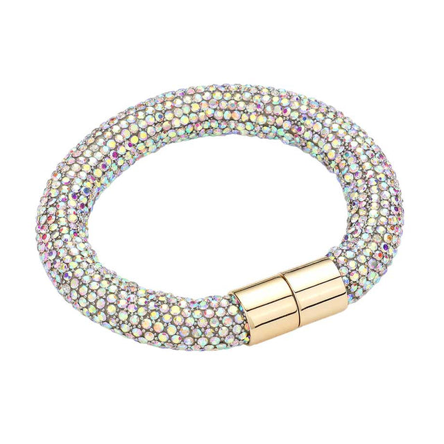 AB Bling Magnetic Bracelet, enhance your attire with this beautiful bracelet to show off your fun trendsetting style. It can be worn with any daily wear such as shirts, dresses, T-shirts, etc. It's a perfect birthday gift, anniversary gift, Mother's Day gift, holiday getaway, or any other event.