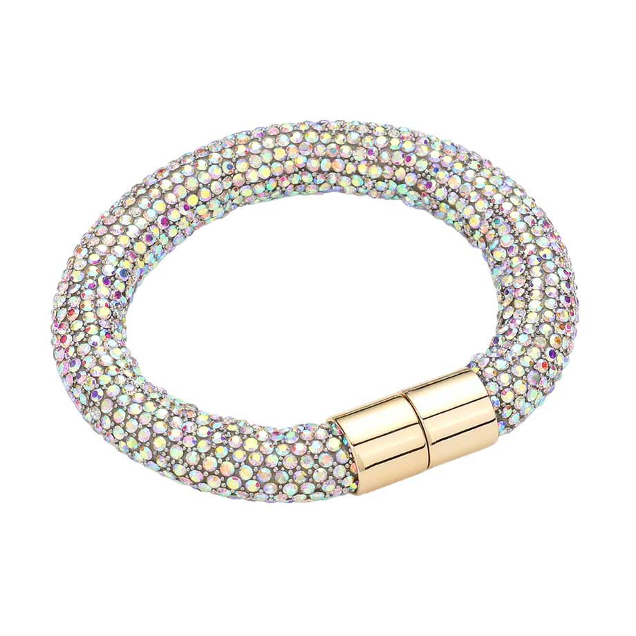 Clear Bling Magnetic Bracelet, enhance your attire with this beautiful bracelet to show off your fun trendsetting style. It can be worn with any daily wear such as shirts, dresses, T-shirts, etc. It's a perfect birthday gift, anniversary gift, Mother's Day gift, holiday getaway, or any other event.
