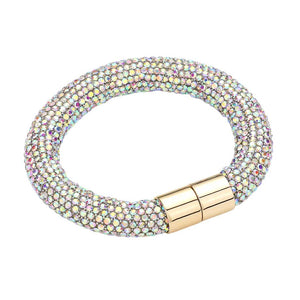 AB Bling Magnetic Bracelet, enhance your attire with this beautiful bracelet to show off your fun trendsetting style. It can be worn with any daily wear such as shirts, dresses, T-shirts, etc. It's a perfect birthday gift, anniversary gift, Mother's Day gift, holiday getaway, or any other event.