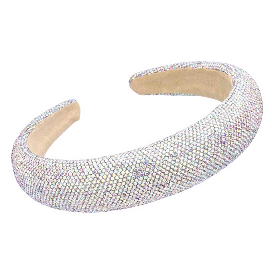 AB Bling Padded Headband, Indulge in luxury with our special headband. Featuring a beautiful and glamorous design, this headband is adorned with dazzling bling for a touch of elegance. The padded construction ensures comfort during wear, perfect for adding a touch of sophistication to any outfit.