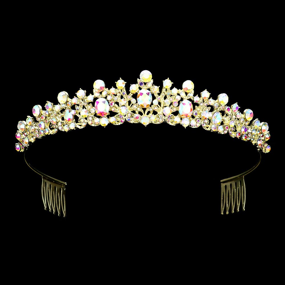 AB Gold Oval Stone Pointed Princess Tiara, is an ideal accessory for special occasions. Its classic design is crafted with quality materials featuring an oval stone with pointed edges for a timeless look. Look regal and sophisticated with this exquisite tiara. Ideal gift for loved ones on any special day.