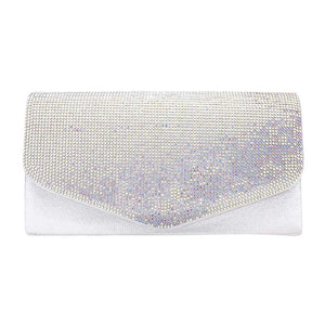 AB Silver Bling Rectangle Evening Clutch Crossbody Bag, Perfect for carrying makeup, money, credit cards, keys or coins, and many more things. It features a detachable shoulder chain & clasp closure that makes your life easier and trendier. Perfect gift ideas for a Birthday, Holiday, Christmas, Anniversary, Valentine's Day, etc