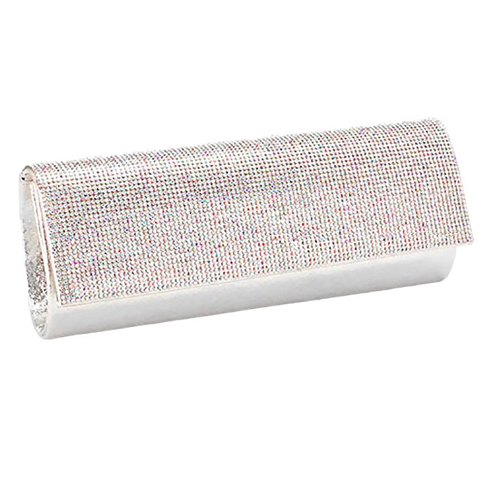 AB Silver Crystal Cover Shimmery Evening Clutch Bag Metal Chain Strap, is beautifully designed and fit for all special occasions & places. Show your trendy side with this crystal-cover evening bag. Perfect gift ideas for a Birthday, Holiday, Christmas, Anniversary, Valentine's Day, and all special occasions.