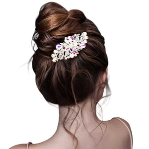 AB Silver Multi Stone Embellished Hair Comb, this beautiful hair comb brings a sparkle to your look while the intricate pattern adds luxury and elegance. The beautifully crafted design hair comb adds a gorgeous glow to any special outfit. These are Perfect Anniversary Gifts, and also ideal for any special occasion.
