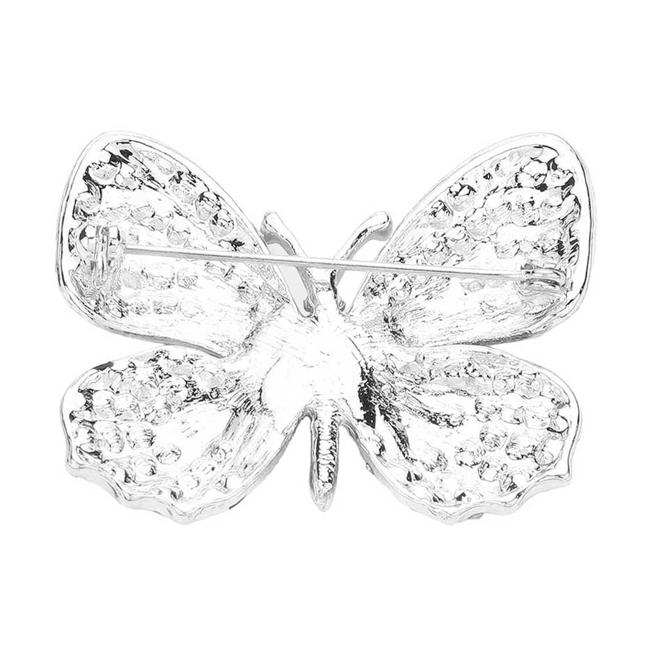 AB Silver Rhinestone Pave Butterfly Pin Brooch adds a touch of elegance to any outfit. Featuring dazzling rhinestones in a pave butterfly design, this pin exudes a sophisticated and polished look. Perfect for both casual and formal occasions, this versatile accessory will elevate any ensemble.