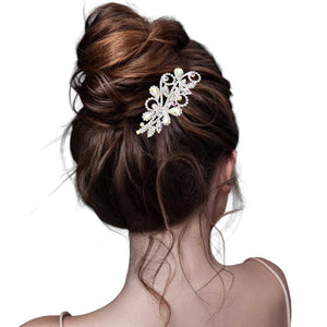 AB Silver Round Teardrop Stone Accented Hair Comb, amps up your hairstyle with a glamorous look on special occasions with this Hair Comb! Add spectacular sparkle to your hair that brightens your moments with joy. Perfect for adding just the right amount of shimmer & shine.  It will add a touch of class to all special events.
