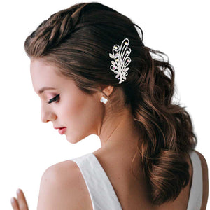 AB Silver Round Stone Accented Hair Comb, amps up your hairstyle with a glamorous look on special occasions with this Accented Hair Comb! Add spectacular sparkle to your hair that brightens your moments with joy. Perfect for adding just the right amount of shimmer & shine. It will add a touch of class to special events.