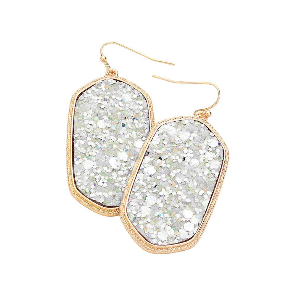 AB-Sparkly Hexagon Frame Dangle Earrings, perfect for adding a touch of glamour to any outfit. These earrings feature a unique hexagon frame design with sparkling accents, making them a versatile and eye-catching accessory. Elevate your style with these elegant and sophisticated earrings.