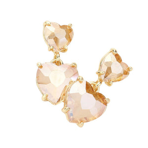 AB Topaz Heart Stone Cluster Dangle Earrings, Expertly crafted with a cluster of heart-shaped stones, our dangle earrings showcase timeless elegance. Hand-selected for their flawless quality, these earrings effortlessly elevate any outfit with their delicate charm. Perfect for any occasion, or giving an exquisite gift.