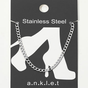 Madeline Love Rhodium Stainless Steel Curb Chain Anklet - Anklets