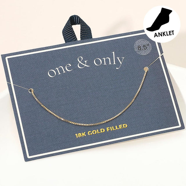Madeline Love Gold 18K Gold Filled Box Chain Anklet