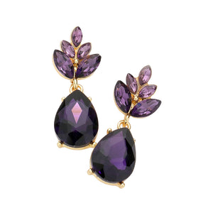 Amethyst Crystal Teardrop Cluster Vine Evening Earrings, wear over your favorite tops and dresses this season! A timeless treasure designed to add a gorgeous stylish glow to any outfit style. This piece is versatile and goes with practically anything! Fabulous Christmas Gift, Birthday Gift, Mother's Day, Loved one gift.