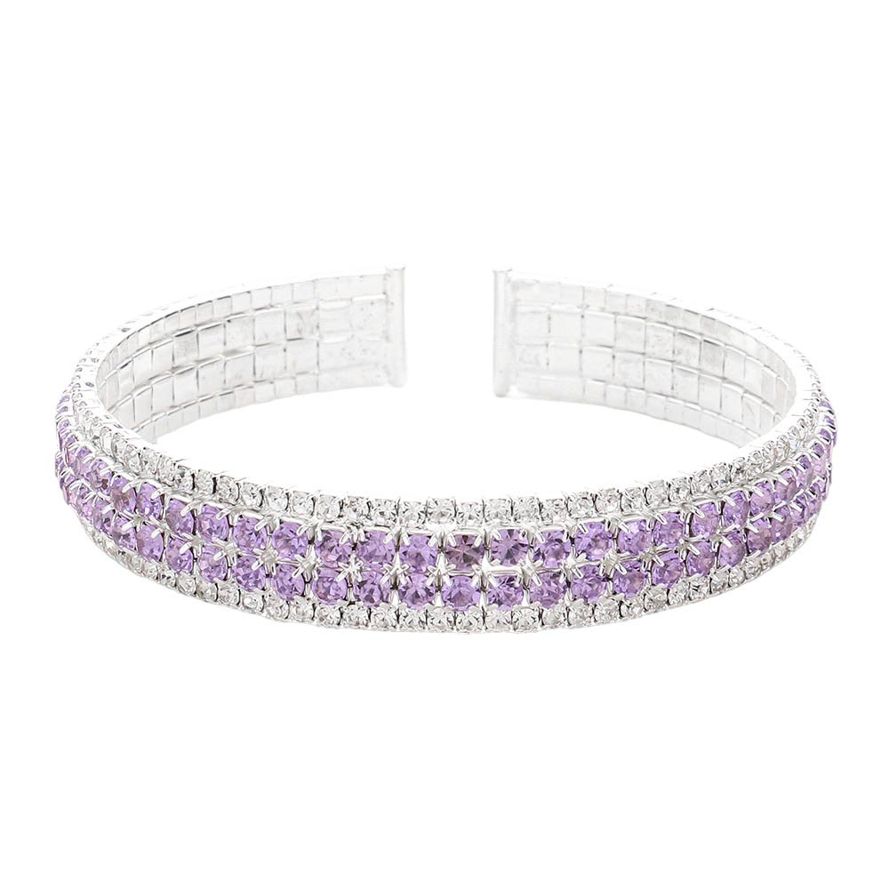 Amethyst Rhinestone Pave Cuff Evening Bracelet, this sparkling bracelet is perfect for special occasions. This evening bracelet will make any outfit exclusive. It looks so pretty, bright, and elegant on any special occasion. This is the perfect gift, especially for your friends, family, and the people you love and care about.