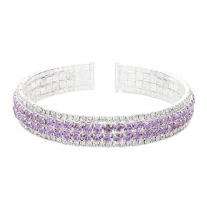 Amethyst Rhinestone Pave Cuff Evening Bracelet, this sparkling bracelet is perfect for special occasions. This evening bracelet will make any outfit exclusive. It looks so pretty, bright, and elegant on any special occasion. This is the perfect gift, especially for your friends, family, and the people you love and care about.