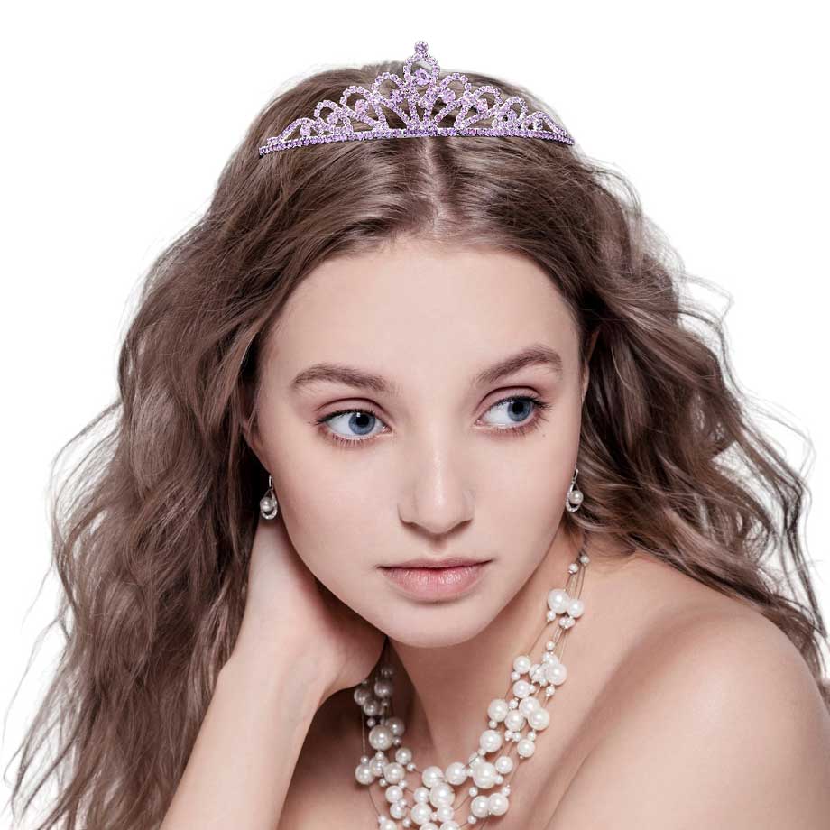 Amethyst Round Stone Pointed Princess Tiara, adds a touch of royalty to any special event. Featuring a round stone pointed design with a comfortable fit, this tiara is perfect for any princess getup on any occasion. A perfect gift for birthdays, weddings, bridal showers, Valentine's Day, and other special occasions.