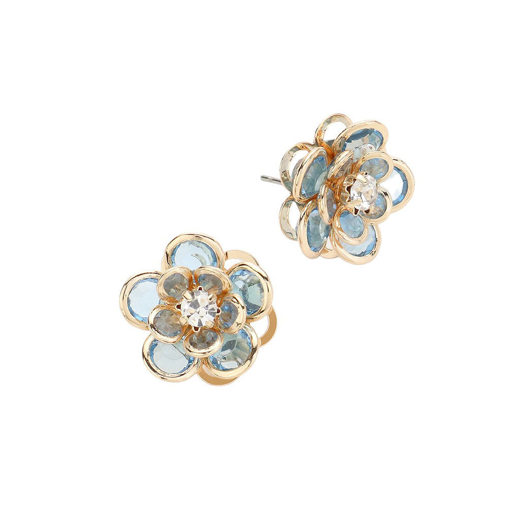 Aqua Stone Pointed Flower Stud Earrings add a touch of elegance to any outfit. With their precision-cut stones and delicate flower design, these earrings are perfect for both casual and formal occasions. The pointed shape creates a unique and eye-catching look, making them a beautiful addition to your jewelry collection.