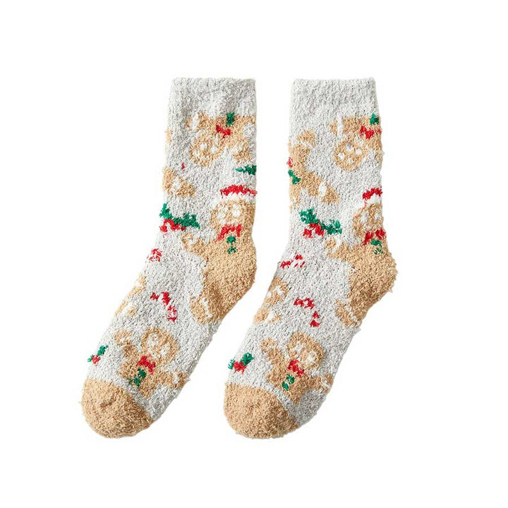 Assoorted 12Pairs Christmas Tree Gingerbread Man Santa Claus Snowman Socks, these colorful socks feature classic Christmas designs of trees, gingerbread men, Santa, and snowmen. Crafted from a comfortable material, they are perfect for staying cozy yet stylish this winter season. Ideal holiday gift for your close ones.