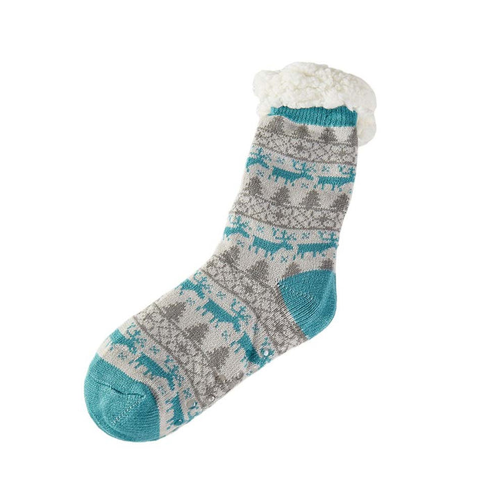 Assorted 12Pairs Faux Sherpa Lining Christmas Tree Reindeer Socks, these cozy Christmas socks feature a soft faux Sherpa lining and whimsical reindeer pattern. Perfect for adding holiday cheer and warmth to your outfit, they come in a pack of 12 pairs. A perfect gift for fashion-loving friends and family members, special ones.