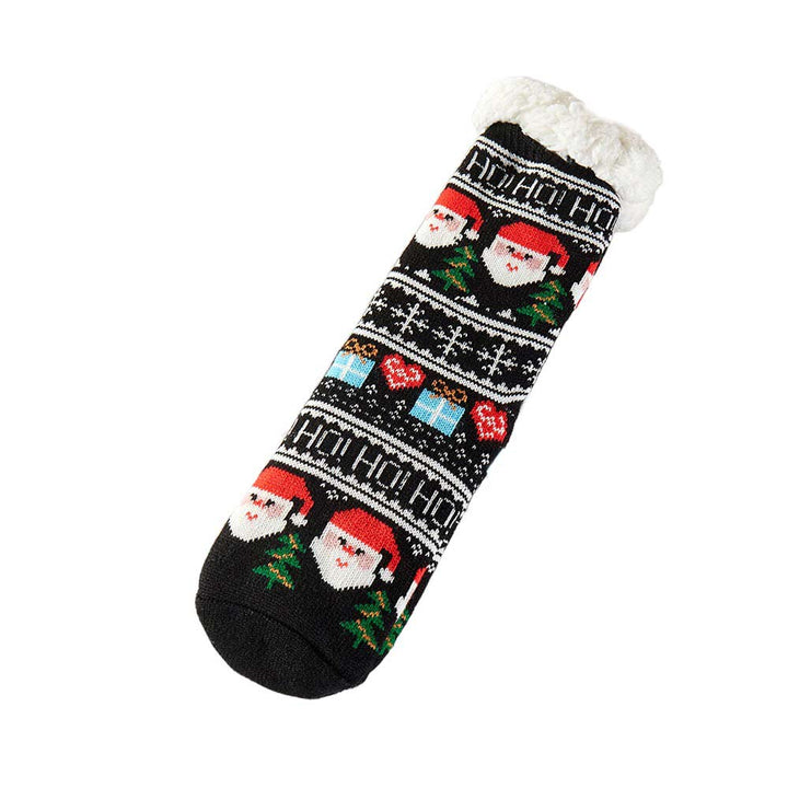 Assorted 12Pairs Faux Sherpa Lining Rudolph Santa Claus Rudolph Socks, are perfect for the Christmas season. The faux Sherpa lining is soft and comfortable, providing a cozy and stylish look. Their lightweight design makes them ideal for all-day wear. The fun Rudolph Santa Claus design will bring smiles to everyone’s faces.