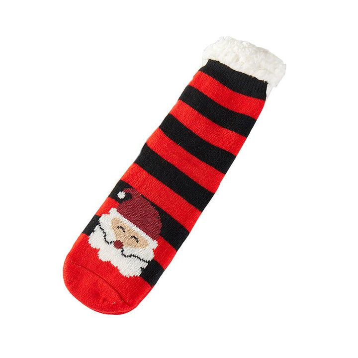 Assorted 12Pairs Faux Sherpa Lining Rudolph Santa Claus Rudolph Socks, are perfect for the Christmas season. The faux Sherpa lining is soft and comfortable, providing a cozy and stylish look. Their lightweight design makes them ideal for all-day wear. The fun Rudolph Santa Claus design will bring smiles to everyone’s faces.