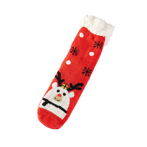 Assorted 12Pairs Faux Sherpa Lining Rudolph Santa Claus Rudolph Socks, are perfect for the Christmas season. The faux Sherpa lining is soft and comfortable, providing a cozy and stylish look. Their lightweight design makes them ideal for all-day wear. The fun Rudolph Santa Claus design will bring smiles to everyone’s faces.