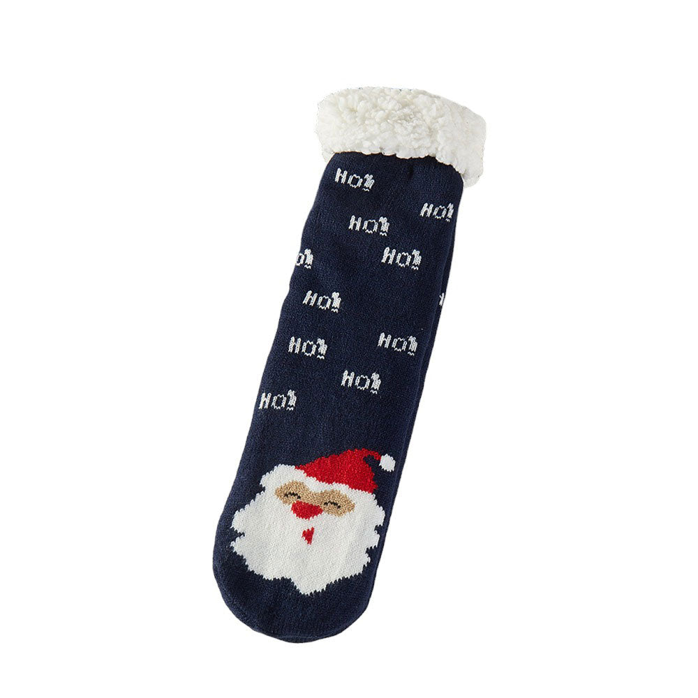 Assorted 12Pairs Faux Sherpa Lining Rudolph Santa Claus Socks provide warm comfort and Christmas cheer with their plush inner Sherpa lining and fun Santa design. Perfect as a holiday gift, they create a festive mood and bring a smile to any occasion.