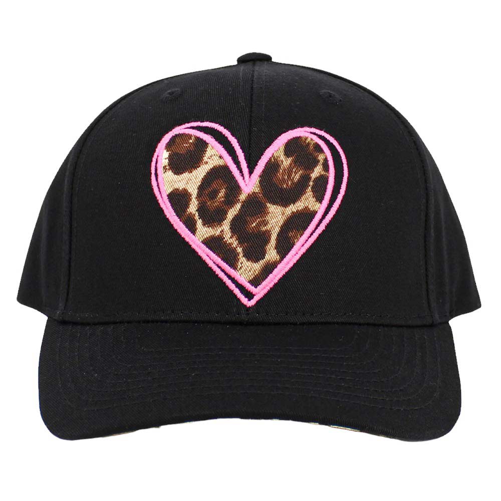 Black Leopard Heart Front Baseball Cap, adds a unique and stylish touch to any outfit. This eye-catching cap features a leopard heart-shaped design at the front, perfect for casual or formal occasions. Crafted with high-quality material for a comfortable fit. Get your unique look today.