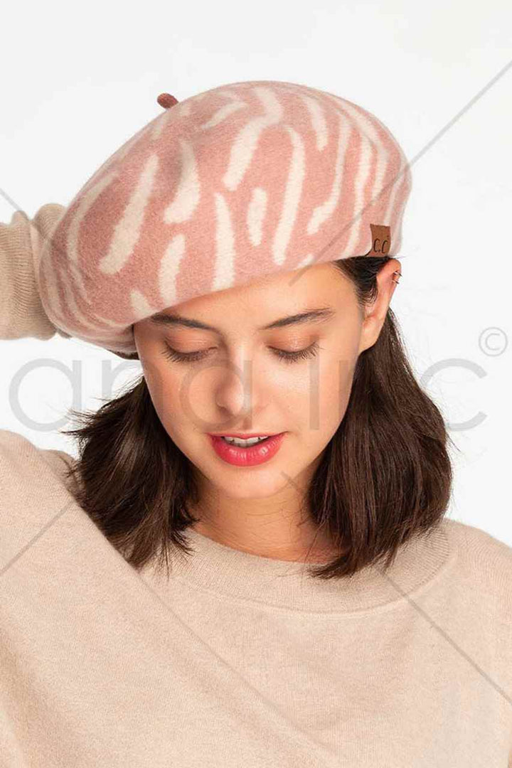 C.c Zebra Wool Beret Beanie – Madeline Love