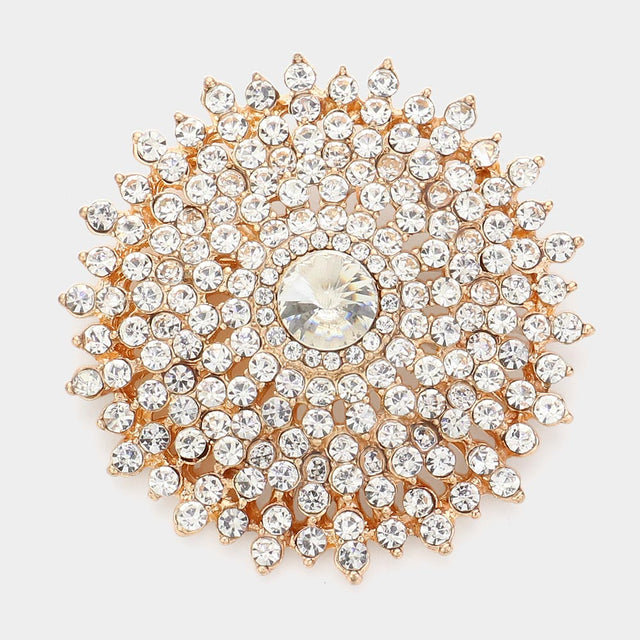 Madeline Love Gold Glass Crystal Bubble Pin Brooch