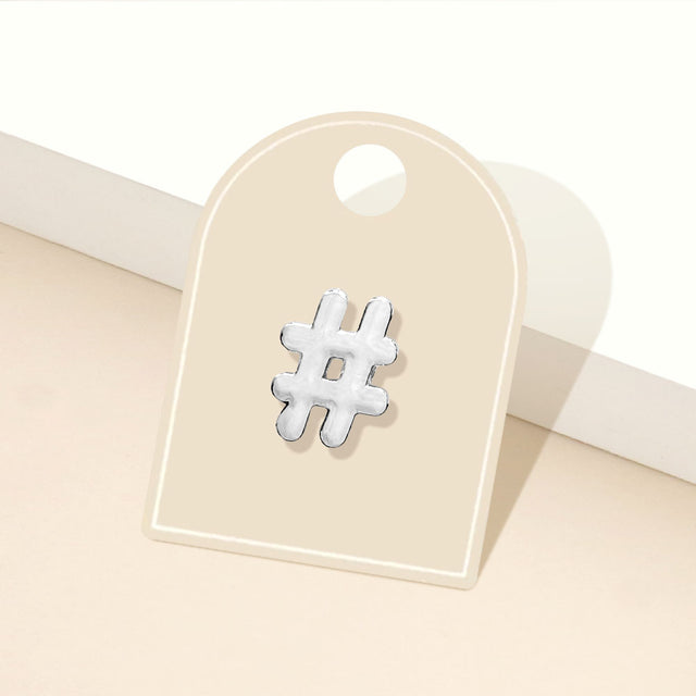 Madeline Love Silver Metal Hashtag Lapel Mini Pin Brooch - Brooches