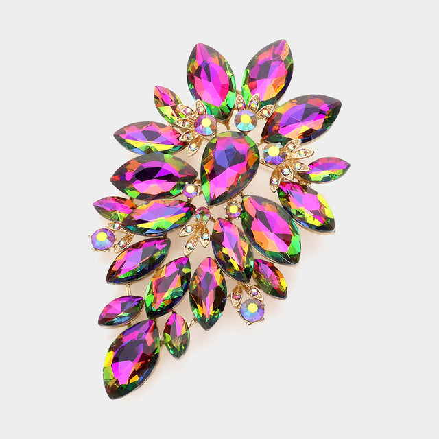 Madeline Love Vitrail Medium Bold Marquise Stone Cluster Embellished Pin Brooch