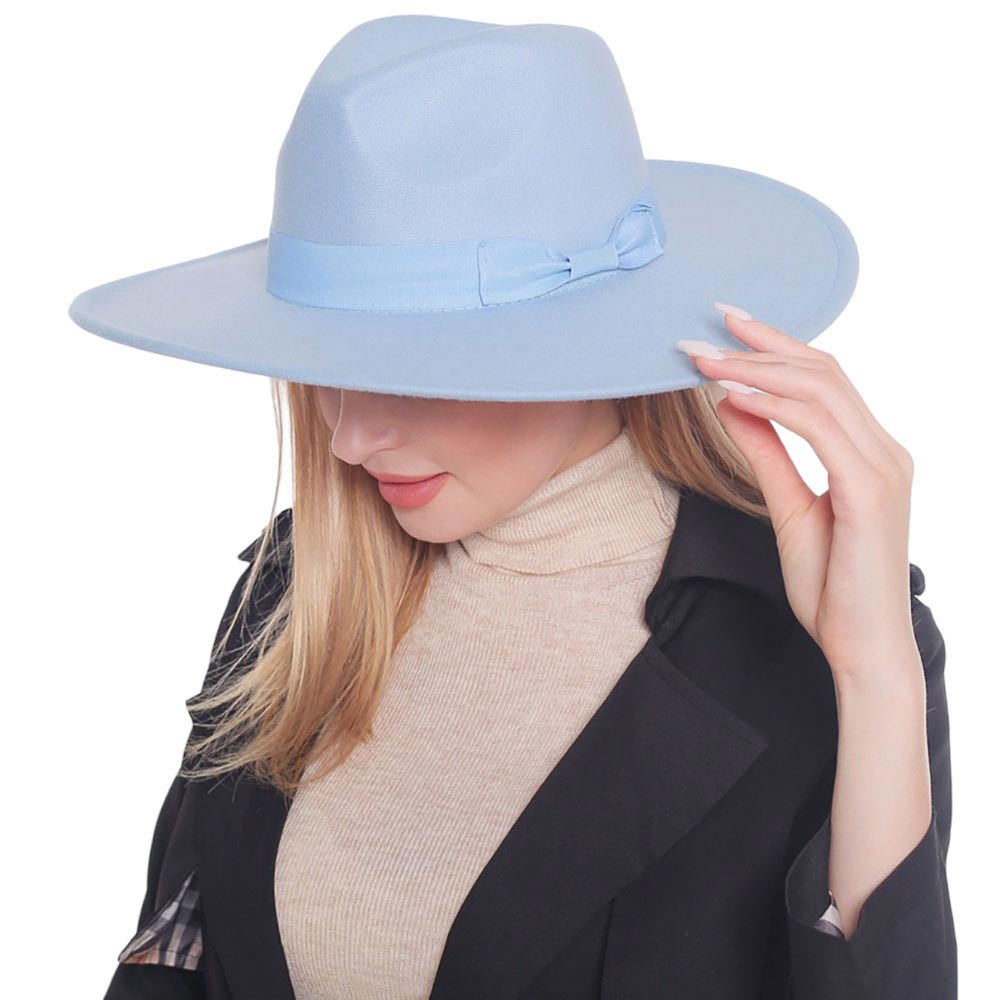Baby Blue Bow Band Pointed Solid Panama Hat, a beautiful & comfortable Panama hat is suitable for summer wear to amp up your beauty & make you more comfortable everywhere. Perfect for keeping the sun off your face, neck, and shoulders. It's an excellent gift item for your friends & family or loved ones this summer.