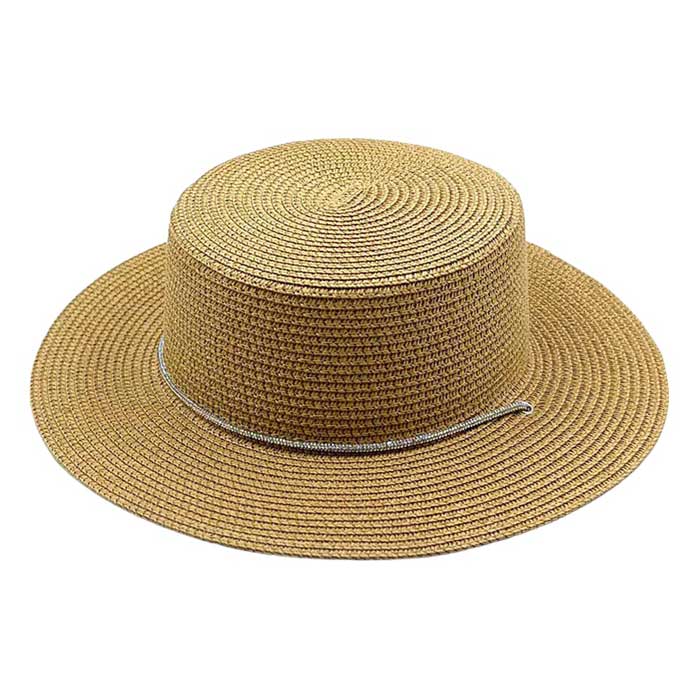 Beige Bling Chin Tie Straw Sun Hat! Introducing the perfect accessory for your sunny adventures. With its stylish bling detail and functional chin tie, this hat will keep you looking effortlessly chic while protecting you from the sun. Don't let the heat bother you, just tie the chin tie and enjoy the day.