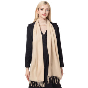 Beige Gorgeous Solid Oblong Scarf, is delicate, warm, on-trend & fabulous, and a luxe addition to any cold-weather ensemble. This scarf combines great fall style with comfort and warmth. It's a perfect weight and can be worn to complement your outfit or with your favorite fall jacket. Perfect gift for any occasion.
