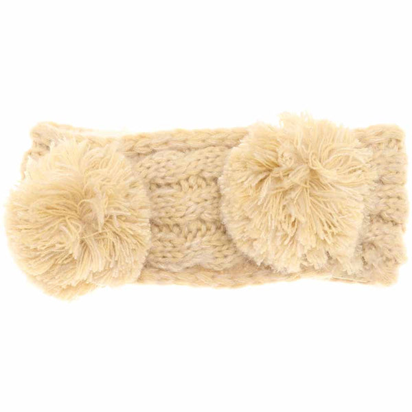 Beige KIDS Multi-tone Double Pom Head Wrap combines functional warmth with playful style. Designed for comfort and durability, it features a soft, stretchy fabric that fits snugly on young heads, while the double pom-poms add a charming, dynamic touch. Perfect for cooler weather, this head wrap keeps children cozy without sacrificing movement or breathability. Its vibrant multi-tone colors effortlessly complement a variety of outfits, making it a practical yet stylish choice for active kids. 