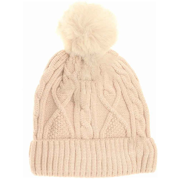 Beige  Kids Matching Fur Pom accessories provide a stylish and practical solution to chilly weather. Made from soft, high-quality materials, these fur poms add warmth and a playful finishing touch to children's outfits. Perfect for coordinating looks among siblings, they offer both comfort and a cohesive style statement for your little ones. 