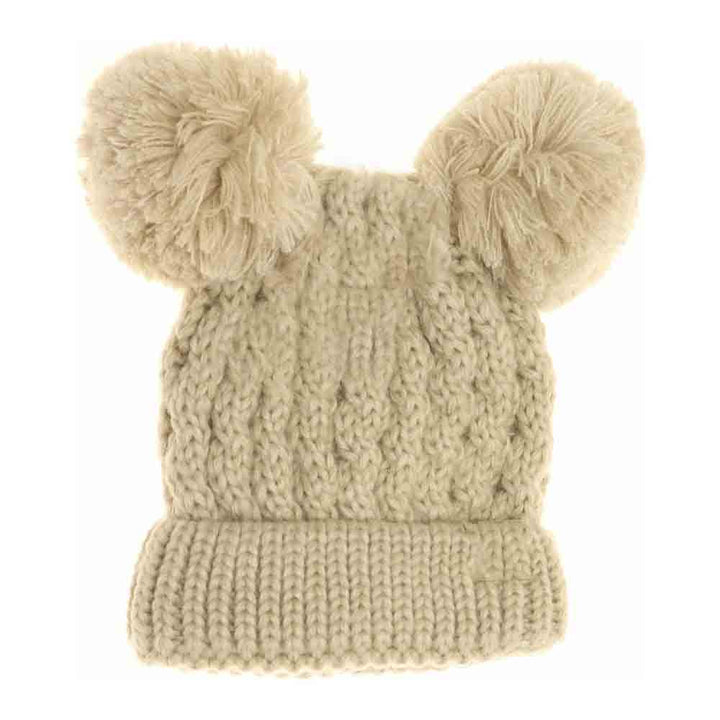 Beige Kids Solid Double Pom CC Beanies are expertly designed to provide exceptional warmth and comfort. Featuring a double-layered knit construction, these beanies ensure enhanced insulation for chilly days. Their solid-color design, paired with double pom accents, offers a stylish yet playful look, ideal for active children. Made from soft, durable materials, they fit snugly without sacrificing comfort, making them a reliable choice for everyday wear during colder seasons.