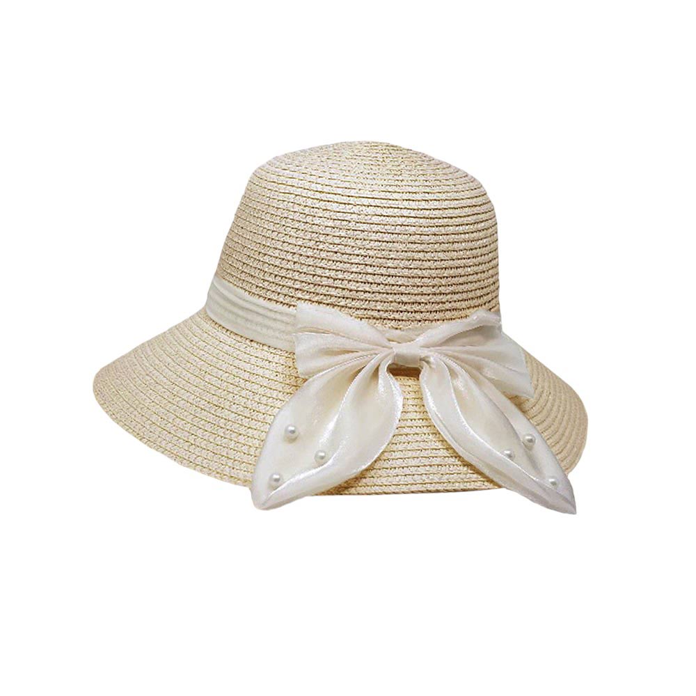 Beige Pearl Pointed Bow Band Straw Sun Hat is the perfect accessory for sunny days! With its elegant pearl detailing and delicate bow band, it adds a touch of sophistication to any outfit. The sturdy straw material provides protection from the sun while the pointed design adds a chic and stylish touch.